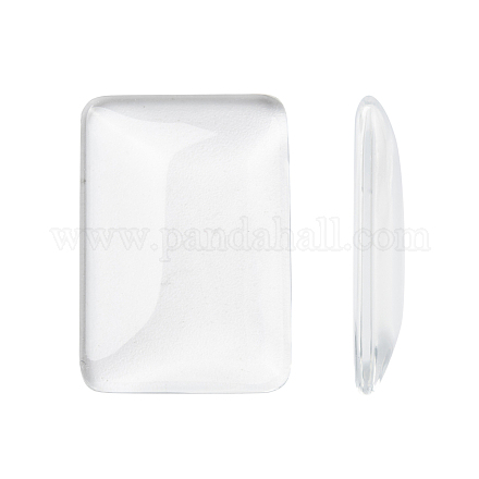 Transparent Rectangle Glass Cabochons X-GGLA-R025-33x23-1