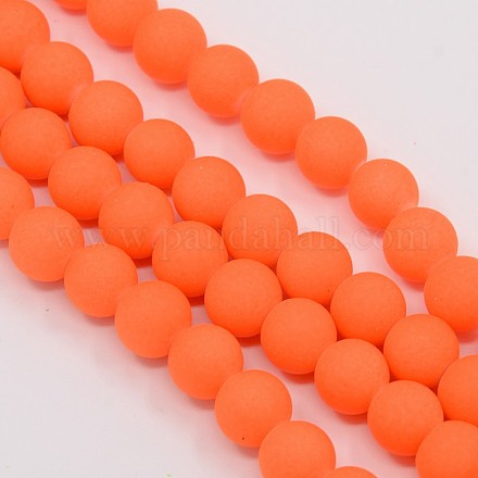 Rubber Style Neon Glass Round Beads X-DGLA-R024-16mm-4-1
