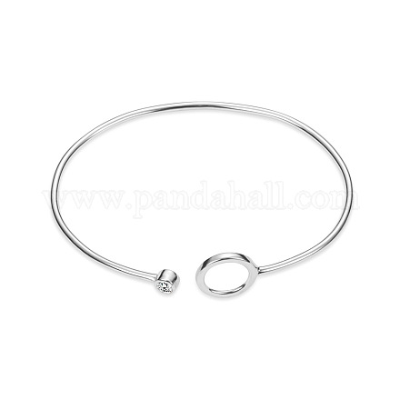 Shegrace design simple plaqué rhodium 925 bracelet manchette en argent sterling JB60A-1