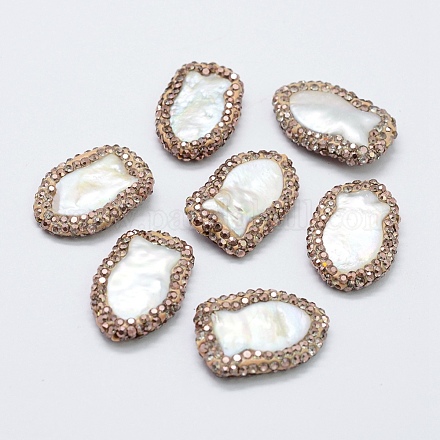 Perlas naturales abalorios de agua dulce cultivadas PEAR-F006-42-1