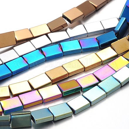 Electroplated Non-magnetic Synthetic Hematite Rectangle Beads Strands G-F230-05-1