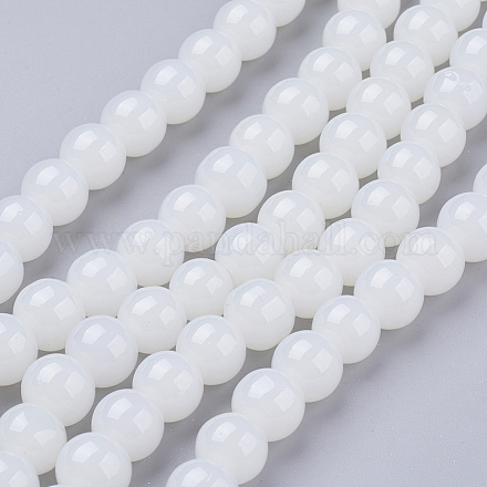 Imitation Jade Glass Beads Strands X-DGLA-S076-10mm-21-1