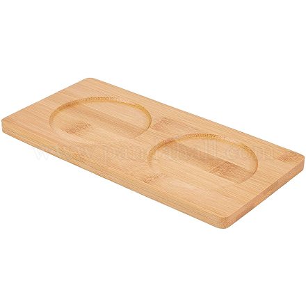 GORGECRAFT Bamboo Tea Serving Tray Natural Wooden Plate for Serving Breakfast AJEW-WH0113-71-1