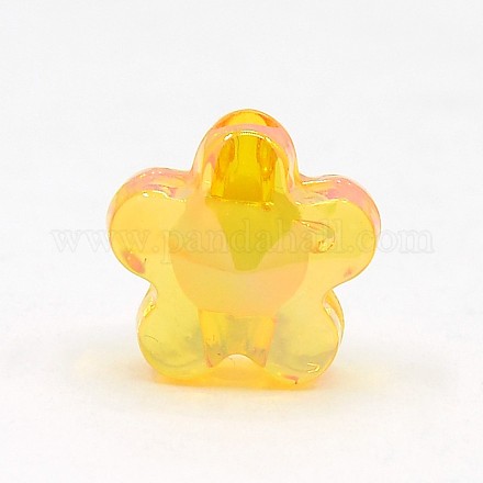 Transparent AB Color Acrylic Flower Beads TACR-J045-03-1