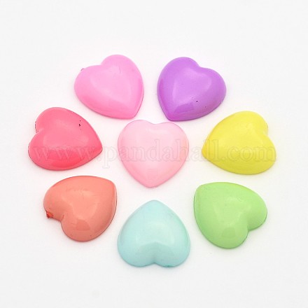 Colorful Acrylic Heart Cabochons SACR-M005-01-A-1