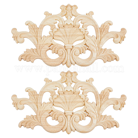 Rubber Wood Carved Onlay Applique AJEW-WH0248-467-1