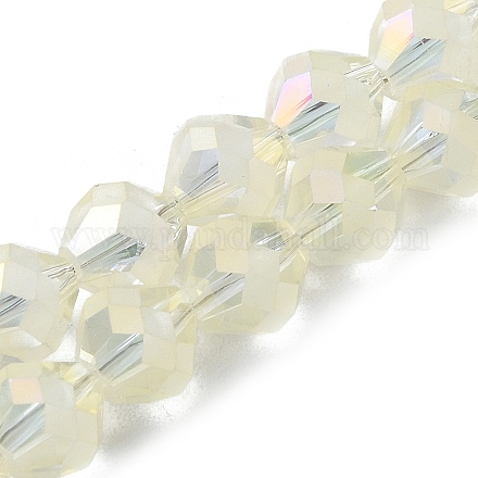 Galvanisieren transparente Glasperlen Stränge EGLA-I019-FR05-1