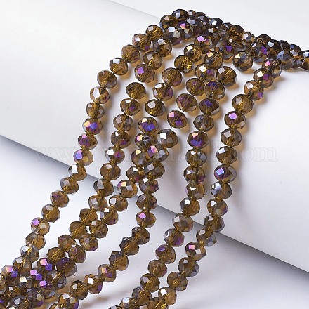 Electroplate Transparent Glass Beads Strands EGLA-A034-T2mm-F01-1