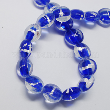Perles en verre d'argent feuille manuelles FOIL-R060-4-1