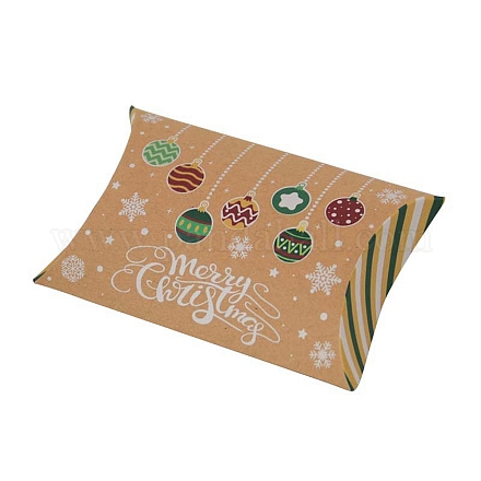Cajas de almohadas de dulces de cartón con tema navideño CON-G017-02J-1