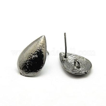 Teardrop Shaped Brass Stud Earring Findings KK-O042-02B-1