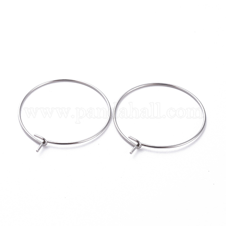 316 Surgical Stainless Steel Hoop Earring Findings STAS-J025-01C-P-1