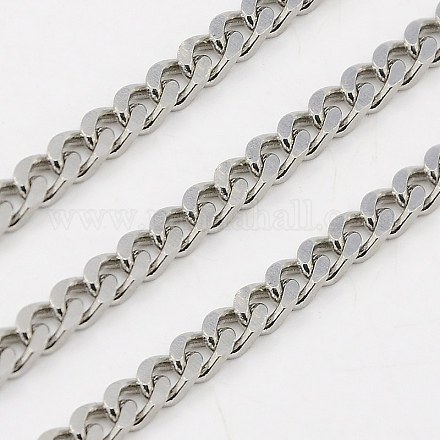 3.28 Feet 304 Stainless Steel Twist Chains X-CHS-K001-19-3mm-1