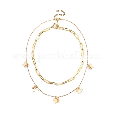 Collares pendientes de latón y conjuntos de collares de cadena con clip NJEW-JN03027-1