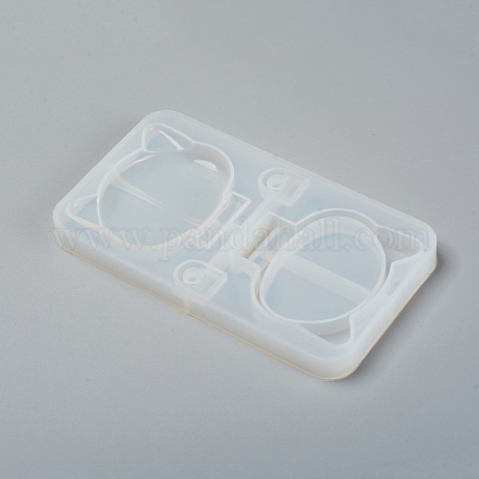 Espejo de maquillaje plegable moldes de resina de silicona DIY-WH0170-49C-1