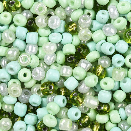 Perles de rocailles en verre de couleurs intérieures opaques et transparentes SEED-F004-4mm-04-1