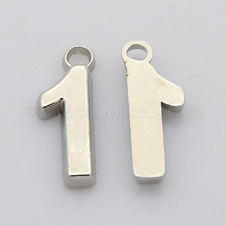 Rack Plated Zinc Alloy Number Charms PALLOY-A062-1P-NR-1