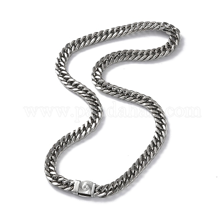 304 Stainless Steel Cuban Link Chain Necklaces NJEW-P288-25P-1