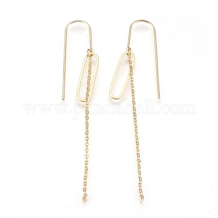 Brass Dangle Earrings EJEW-P155-08G-NF-1