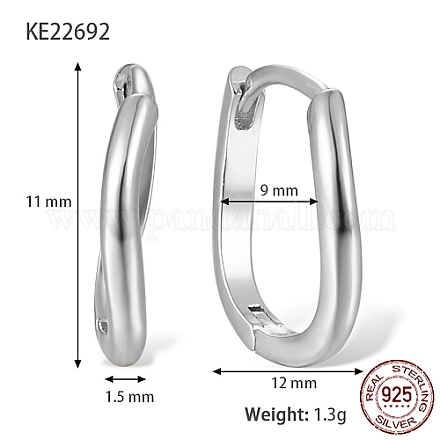 925 серьги-кольца из стерлингового серебра с родиевым покрытием AM6700-2-1