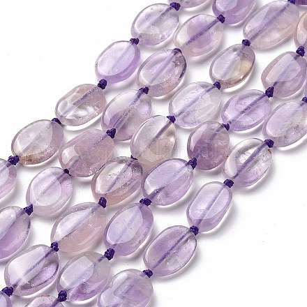 Fili di perle di ametista naturale G-P478-01-1