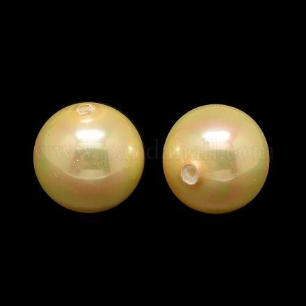 Half Drilled Round Shell Pearl Beads BSHE-M002-14mm-05-1