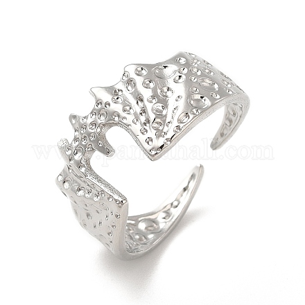 304 anillo de puño abierto de murciélago gótico de acero inoxidable para mujer RJEW-E066-01P-1