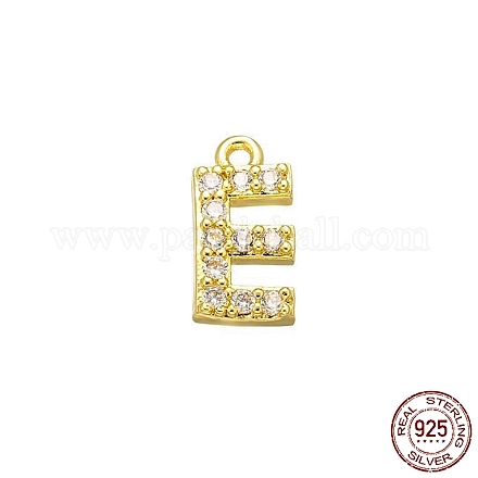 Real 18K Gold Plated 925 Sterling Silver Micro Pave Clear Cubic Zirconia Charms STER-P054-10G-E-1