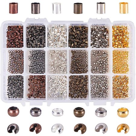 Pandahall 370Pcs Stainless Steel Crimp Beads Set with Open Crimp Beads Knot  Covers & Bead Tips & Rondelle Crimp End Beads for Jewelry Making