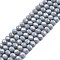 Electroplate Glass Beads Strands, Pearl Luster Plated, Faceted, Rondelle, Dark Gray, 8x6mm, Hole: 1~1.4mm, about 60~62pcs/strand, 39~40cm