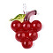 Handmade Lampwork Pendants, Grape, Crimson, 47~49x32~36x10.5~12mm, Hole: 4~6x4~5mm