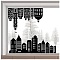 PVC Window Static Stickers, Rectangle Shape, for Window Decoration, House, 380x1160mm