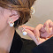 Alloy Imitation Pearl Stud Earrings, White, Round