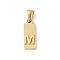 304 Stainless Steel Pendants, Golden, Rectangle with Letter Charm, Letter M, 17.5x6.5x3mm, Hole: 3x6mm