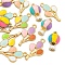 15Pcs 5 Styles Alloy Enamel Pendants, Balloon/Hot Air Balloon Charms, Mixed Color, 17.5~23.5x9.5~13x1.5~5.5mm, Hole: 1.2~1.8mm, 3pcs/style