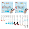Alloy Enamel Pendant Locking Stitch Markers, with Acrylic & Glass Beads, Zinc Alloy Lobster Claw Clasps Stitch Marker, High Heel, Mixed Color, 3.3~7.4cm, 6 style, 2pcs/style, 12pcs/set