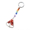 Synthetic Coral Keychains, with Metal Split Rings, Triangle, 11.5cm