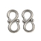 Non-Tarnish 304 Stainless Steel S-Hook Clasps, Stainless Steel Color, 9x5x0.9mm