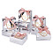Folding Paper Gift Bags with Handle, Rectangle with Word Thank You, Silver, 6x14x12cm