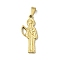 Ion Plating(IP) 304 Stainless Steel Pendants, with 201 Stainless Steel Clasp, Death, Golden, 34x14x2.5mm, Hole: 8x3.5mm