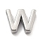 304 Stainless Steel Charms, Letter Charm, Letter W, 9.5x12x3mm, Hole: 1.6mm