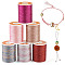 Pandahall 6Rolls 6 Colors Polyester Metallic Thread, Mixed Color, 1mm, about 7.66 Yards(7m)/roll