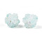 Resin Beads, Round with Flower, with Polymer Clay & Rhinestone, Light Cyan, 22~26mm, Hole: 2~2.5mm