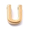Ion Plating(IP) 304 Stainless Steel Charms, Letter Charm, Real 18K Gold Plated, Letter U, 9.5x7x3mm, Hole: 1.6mm