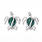 304 Stainless Steel Pendants, with Enamel, Turtle Charms, Stainless Steel Color, 30x24x4mm, Hole: 1.5mm