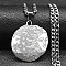 Non-Tarnish 304 Stainless Steel Pendant Necklaces, Flat Round with Human Pattern, Stainless Steel Color, 23.46 inch(59.6cm)