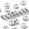 Brass Rhinestone Spacer Beads, Grade A, Crystal, Straight Flange, Rondelle, Silver Color Plated, 5x2.5mm, Hole: 1mm
