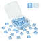 60Pcs Transparent Glass Cabochons, Square, Cornflower Blue, 9.8x9.8x4mm