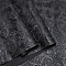 Flower Pattern PVC Leather Fabric, DIY Craft Supplies, Black, 1370x1mm