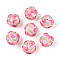 Fruit Round Resin Beads, with Polymer Clay & Rhinestone, Strawberry, 17~21.5mm, Hole: 2~2.5mm